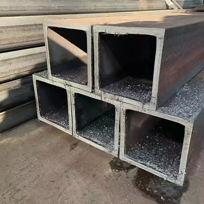 200mm Black Square Rectangular Steel Pipe  RoHS Laser Cutting Mild Steel